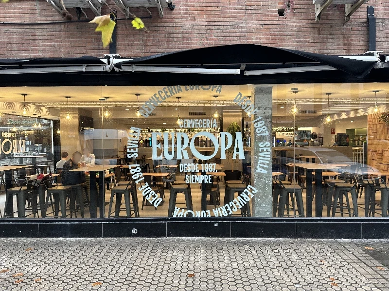 Exterior of Cervecería Europa Internacional in the Nervión neighborhood, Seville